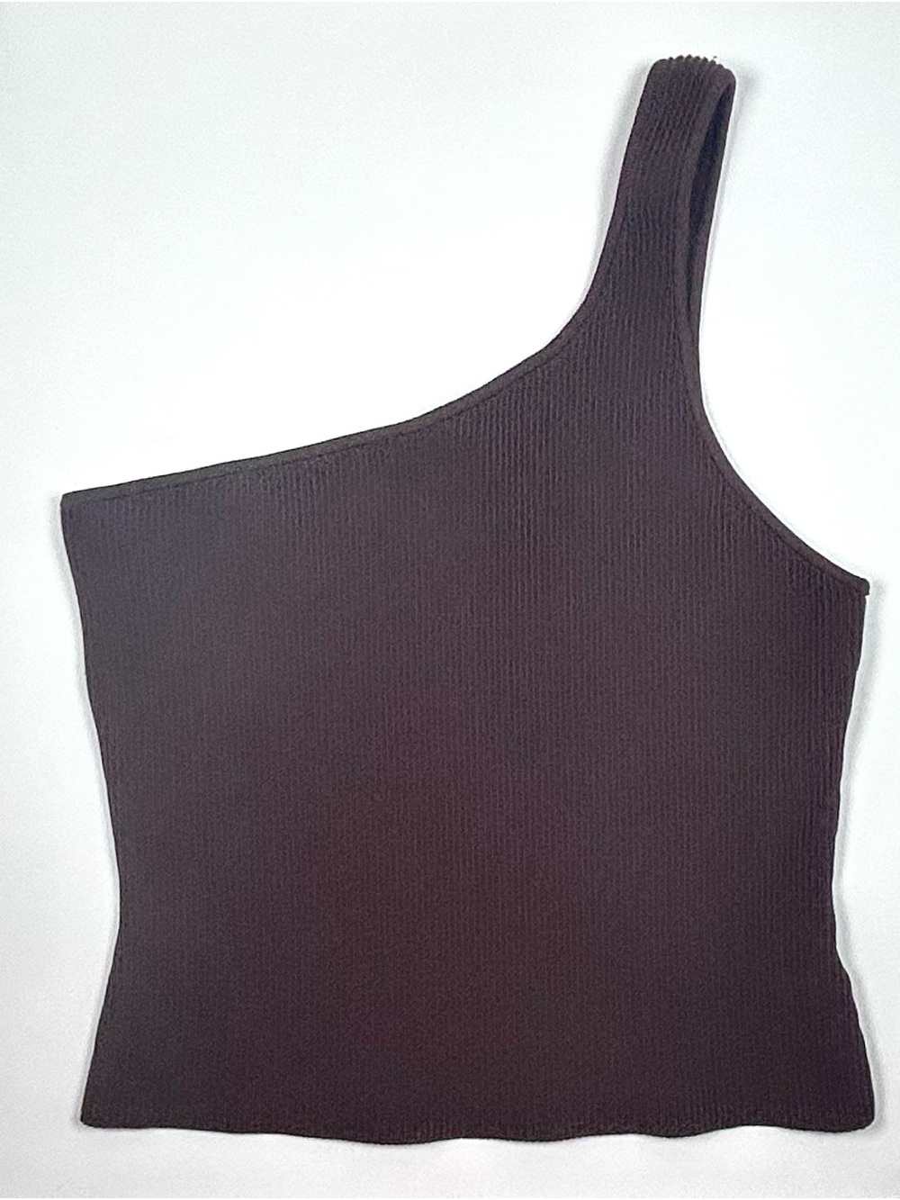 Aritzia Babaton One Shoulder Sculpt Knit Going Out Top Y2K Chocolate Brown 2XL